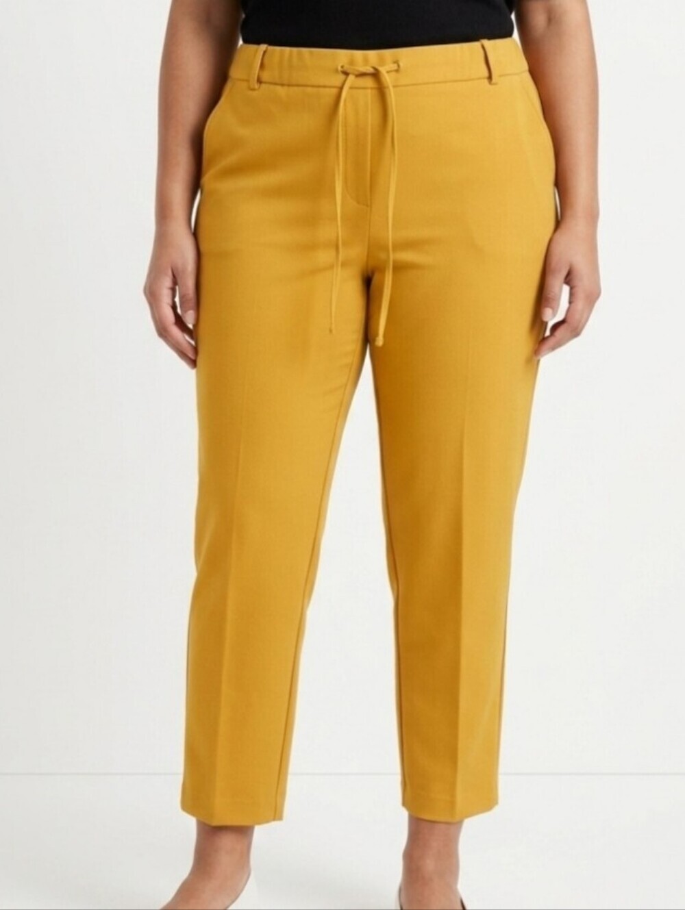 NWT Jones New York Jogger 2X Pants High Waisted Mustard Yellow Office Siren